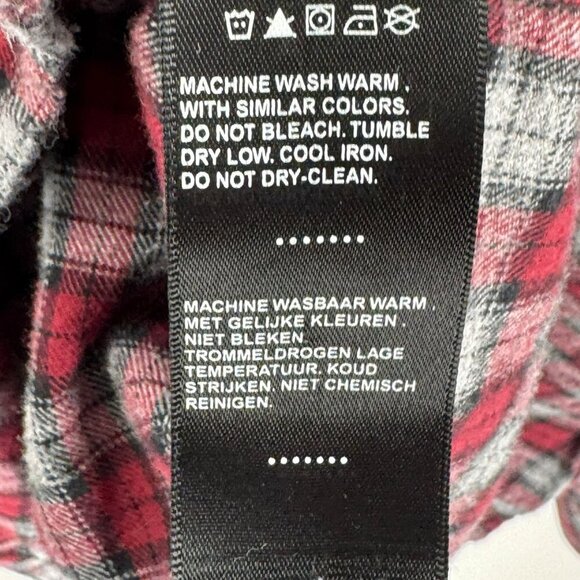 Harley-Davidson Genuine MotorClothes Red/Grey Plaid Flannel Long Sleeve Shirt - Picture 5 of 7